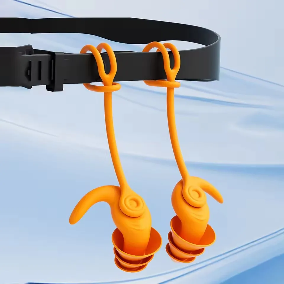 1 Pair Ear Plugs Tapones Oido Dormir Swimming Noise Reduction Ear Plug In Silicone With Rope Bouchons Oreilles Sleeping Earplugs