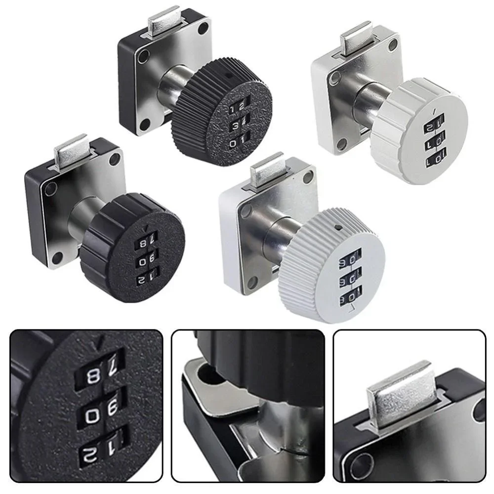 Privacy Code Lock 3 Digit Combination Password Keyless Drawer Cam Lock for Cabinet Mail Box Wardrobe Furniture Door Hardware