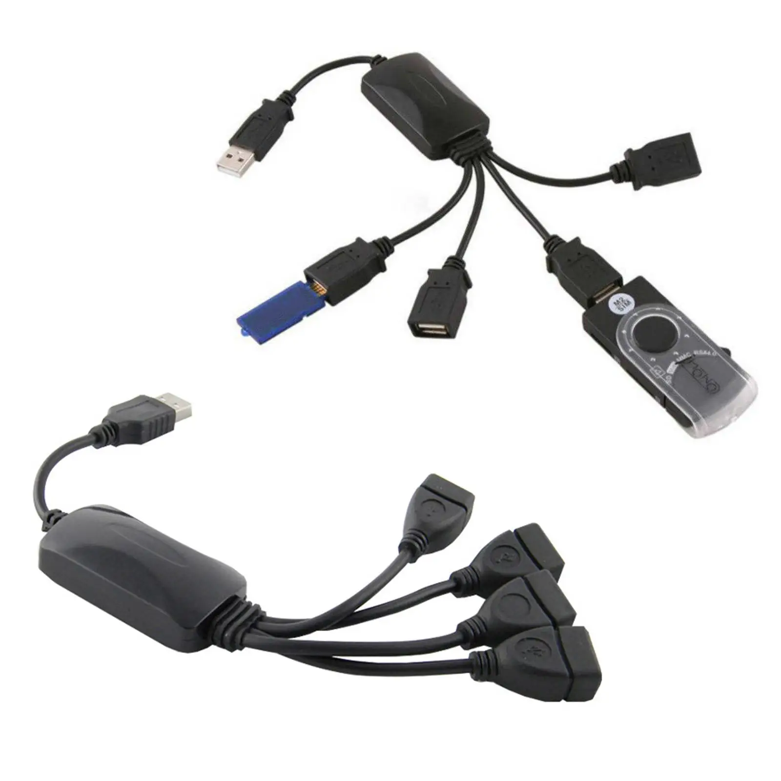 USB 2.0 Computer Splitter Socket 4 In 1 HUB Extension Line Data Cable High Speed Processing Core For Windows 95/98/2000/2003