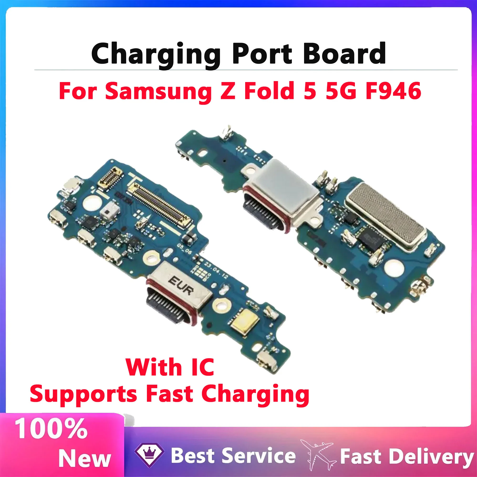 

Fast Charging Board For Samsung Galaxy Z Fold5 F946B F946U F946N F9460 USB Charging Charger Port Dock Connector Flex Cable Parts