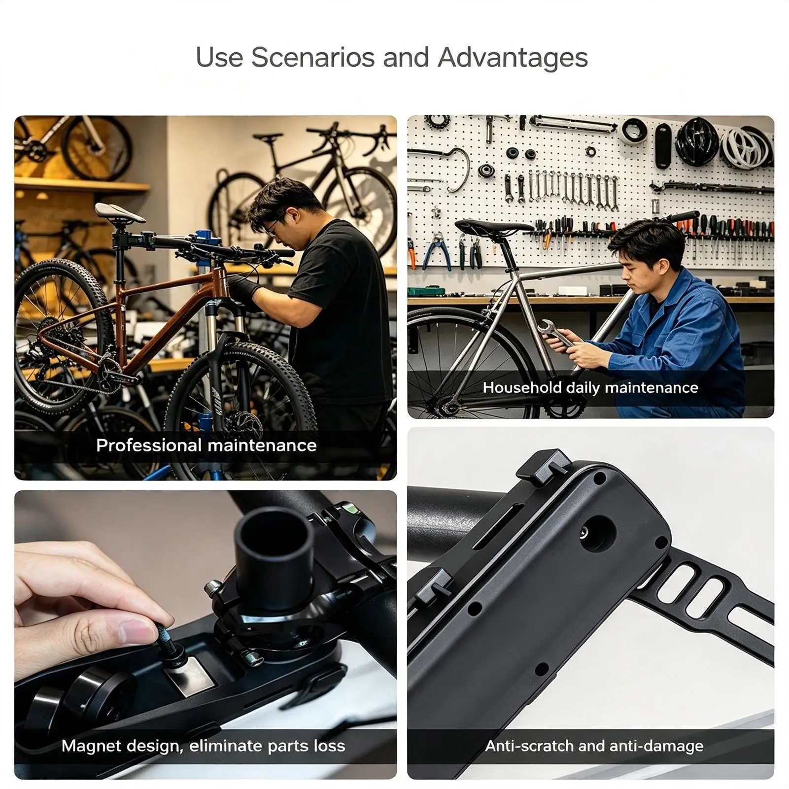 Bicycle Virtual Head Tube Tool Anti Slip Silicone Pad Quick Assembly Fork Steerer Tool Storage Rack For Garage Workshop Home