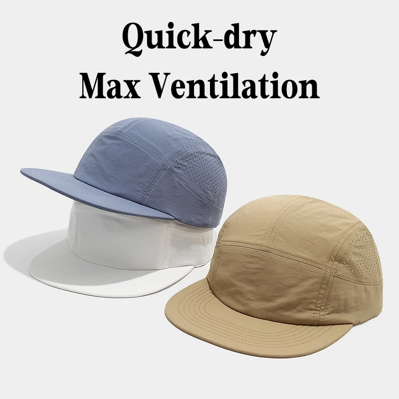 Gorpcore Camp Cap Rear String Quick Dry Five-Panel Hat Men WomenSoft Top Outdoor Hiking Cap Small Face Effect Sunshade Hat