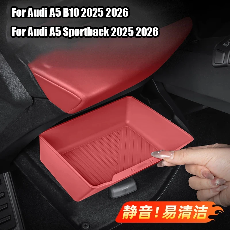 For Audi A5 B10 Sportback 2025 2026 Silicone Driver Side Storage Box Car Interior Organizer Accessories