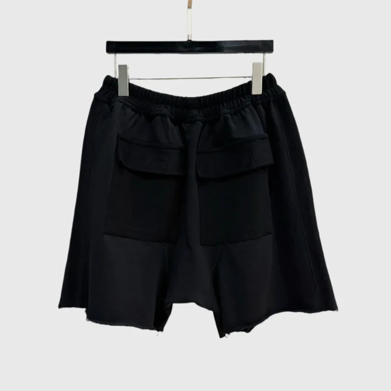 HKSH  Elastic Waist Normal Crotch Drawstring Casual Fashion Capris Summer New Man Tide Chic Dark Shorts Knee-Length Pants HK9887