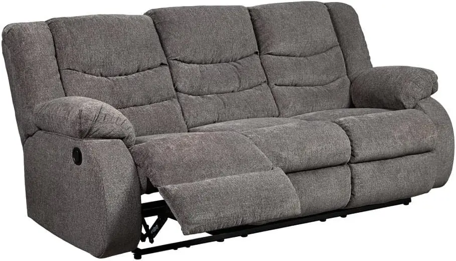 Tulen Modern Manual Pull Tab Reclining Sofa, Dark Gray