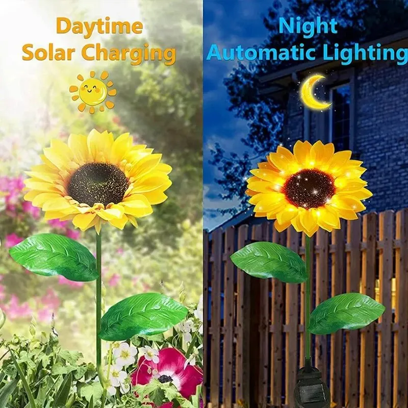 ضوء زهرة عباد الشمس الشمسي LED ، أضواء زهور ديكور المنزل ، ديكور الحديقة ، مصباح الحديقة ، ضوء المناظر الطبيعية للماء