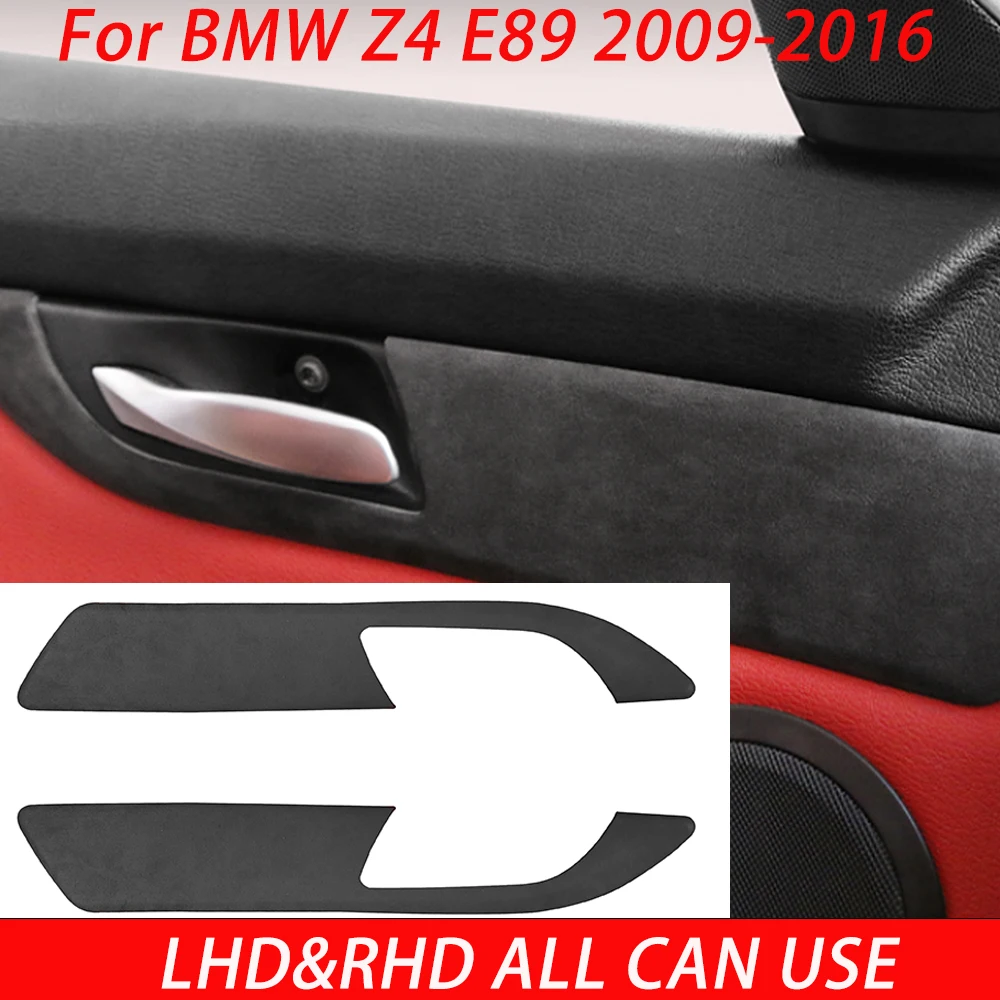 For BMW Z4 E89 2009–2016 Black Suede Fabric Decoratives Door handle Car Interiors Modifications Decoratives Accessories