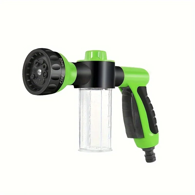 Pulvérisateur Bain Chien 10 Modes - Canon à Mousse 4-8 Bars + Tuyau Réglable - Idéal Chiens, Voiture, Jardin - Connecteur 1/2"