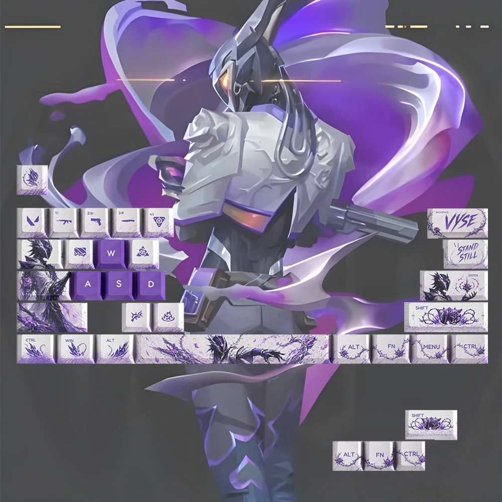 33 Keys Valorant keycaps PBT Dye Sublimation Key Cap OEM Keycap For Mx Switch Tabletop Decoration Gift Harbor Clove Jett Waylay