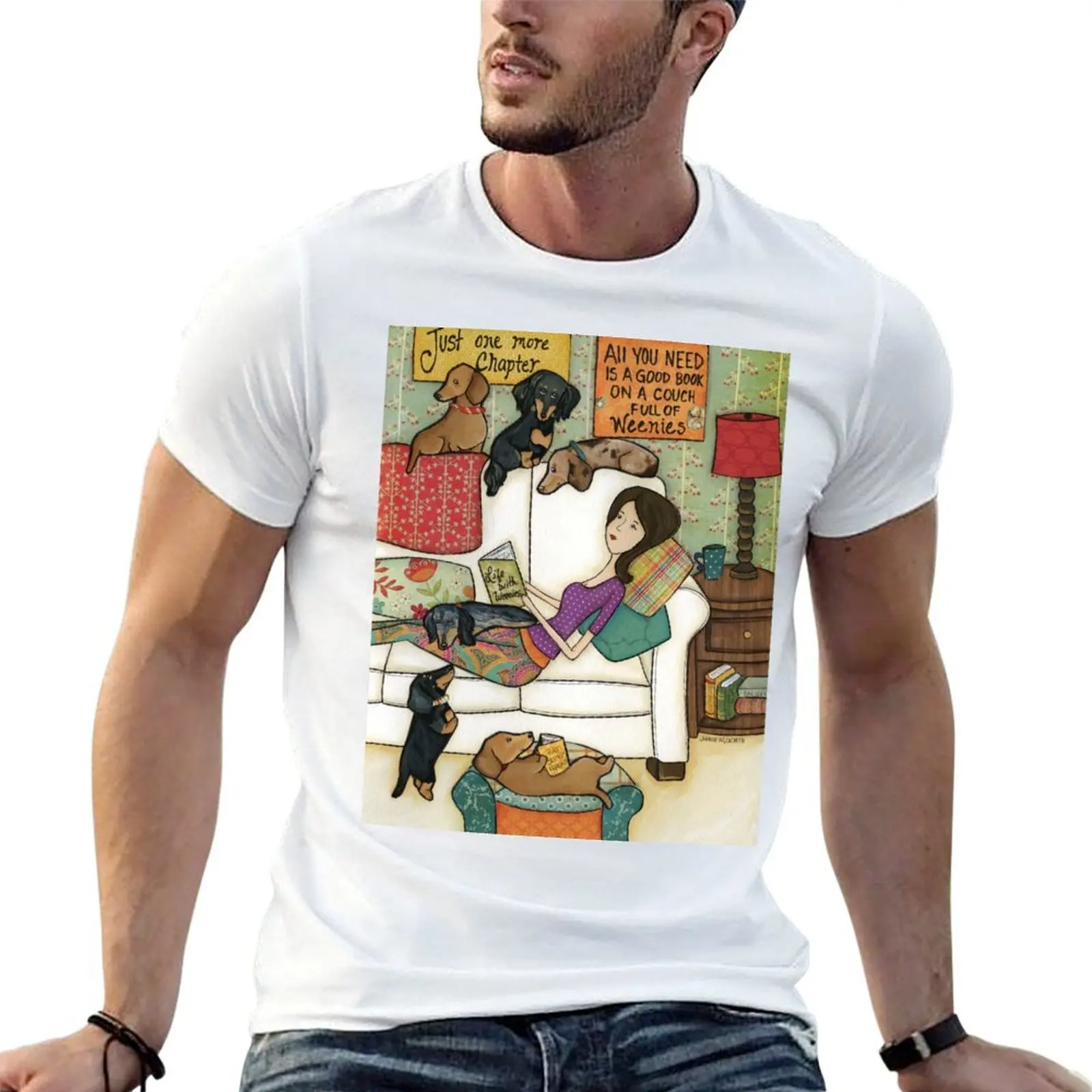 Books & Weenies T-Shirt customs design your own boys animal print mens graphic t-shirts hip hop