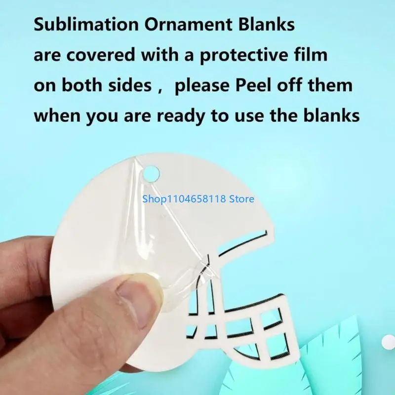20 Pcs DIY Blank Sublimation Helmet Ornaments Heat Transfer Ear Drops