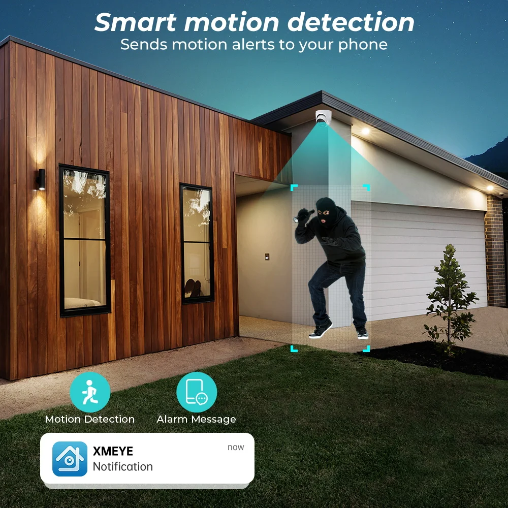 Reobiux 8MP 4K POE Wifi Camera Outdoor 2.8mm Wide Angle AI Human Detection Security IP CCTV Surveillance Camera SD Card Slot