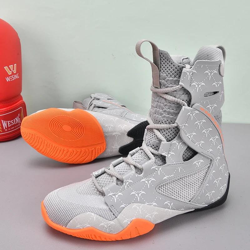 Hot Selling Men's Mesh Breathable Professional Lightweight Anti Slip Wrestling Training Shoes, Fighting Gym Training Shoes