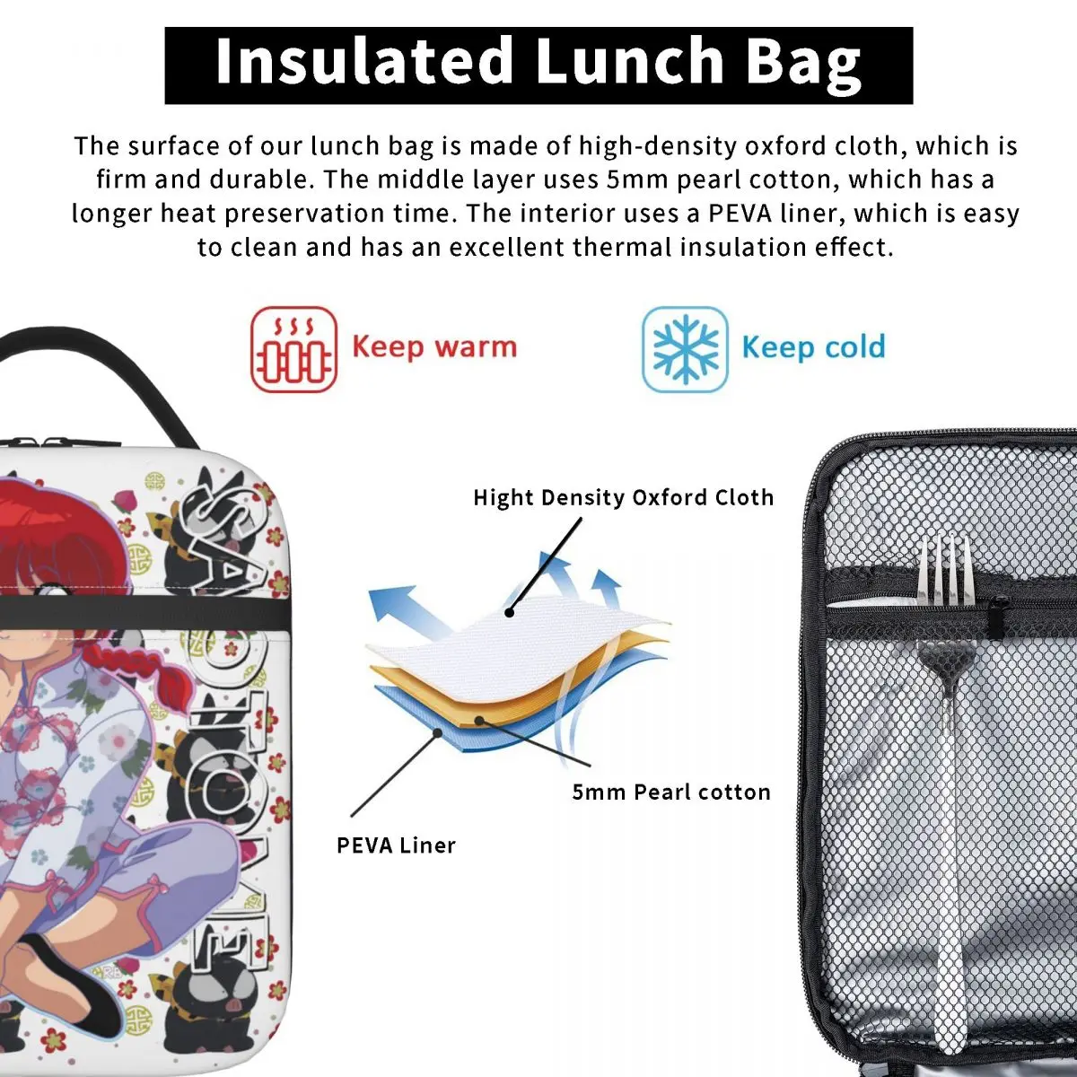 Lunch Boxes Ranma 1/2 1 2 Merch Storage Food Box Multifunction Thermal Cooler Bento Box For Work