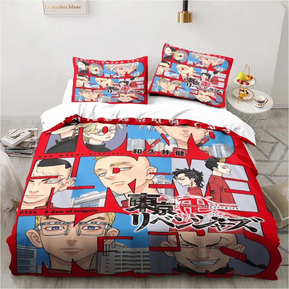 Anime Tokyo Revengers Ryuguuji Ken Sano Manjiro Duvet Cover Cartoon Bedding Sets Bed Set Quilt Comforter Covers Home Textiles