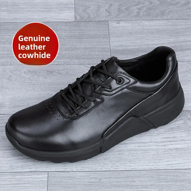 

Leather Men's oes Soft Bot Casual Sports oes o Absorption Thi Bot Breathable round Toe Rubber Outsole