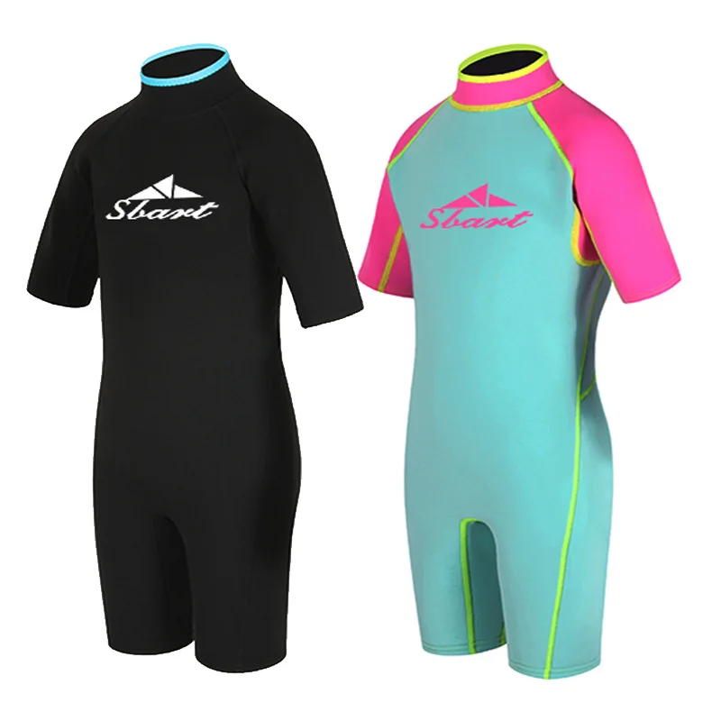 SBART 2MM Kids Neoprene Diving Wetsuits for Swimming Boys Girls Short Warm Snorkeling Surfing Scuba Dive Wet Suit Plus 4XL