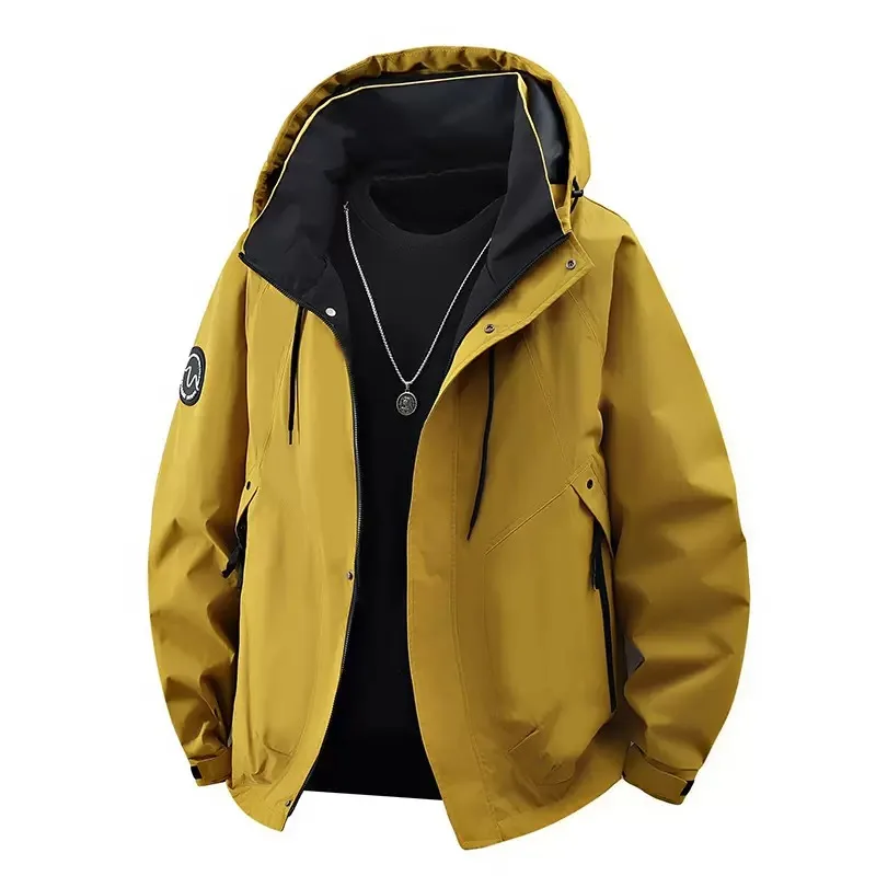 

Осень и весна, новая модная тенденция, спортивная ветрозащитная куртка с капюшоном, мужская повседневная свободная куртка больших размеров, высококачественный пиджак