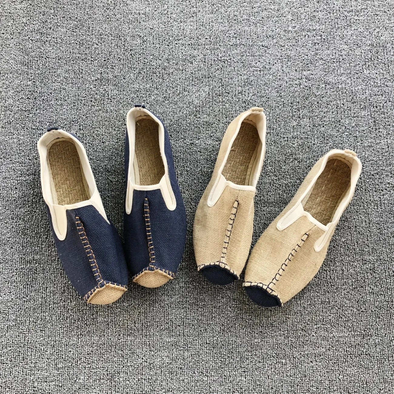 Chinese Style Linen Shoes Mens Casual Male Breathable Shoes Men Fashion Soft Slip on Espadrilles For Men Loafers Driving Shoes