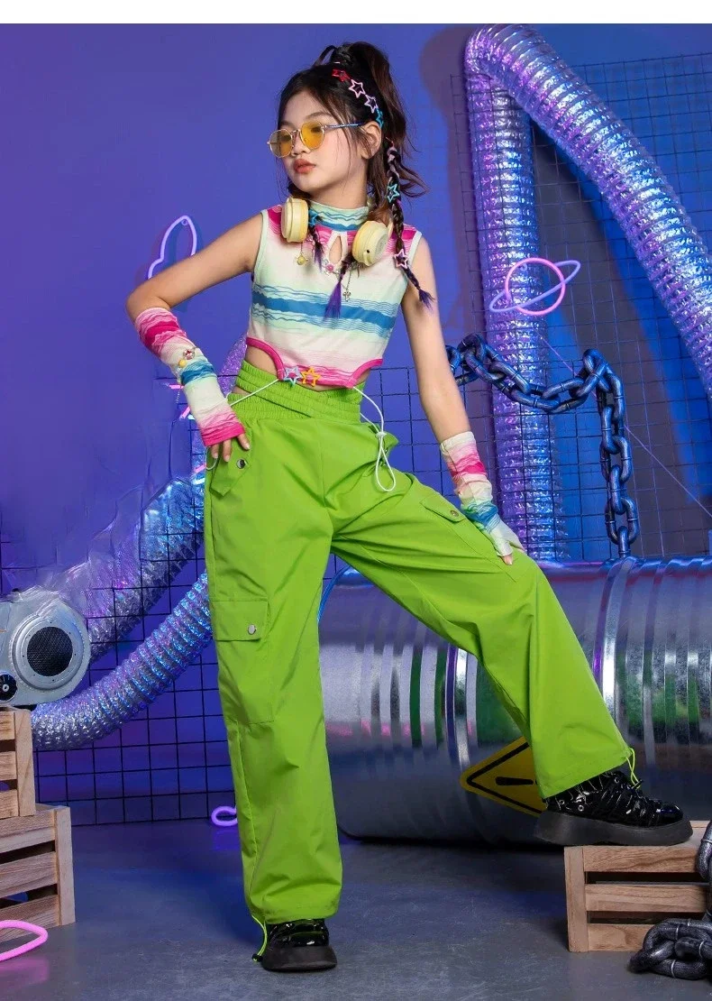 Kinderjazz Dans Modieuze Performance Kostuum Set Meisje Model Walk Mode