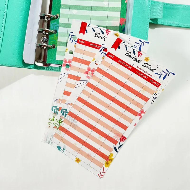 A6 Binder Budget Planner Organizer 6 Ring Binder Envelopes Pockets And 12 Pieces Expense Budget Sheets