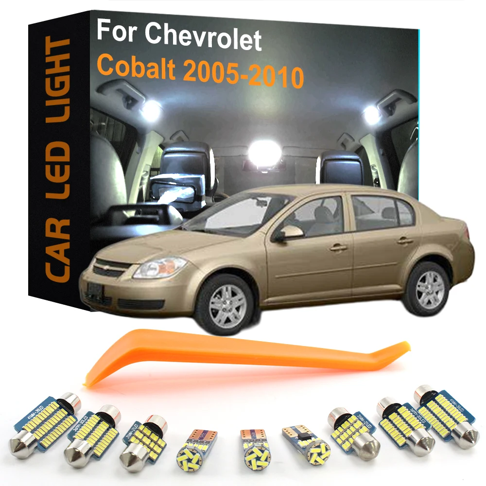 

10pcs LED Interior Light Canbus For Chevrolet Cobalt 2005 2006 2007 2008 2009 2010 Car Accessories Dome Trunk License plate Lamp