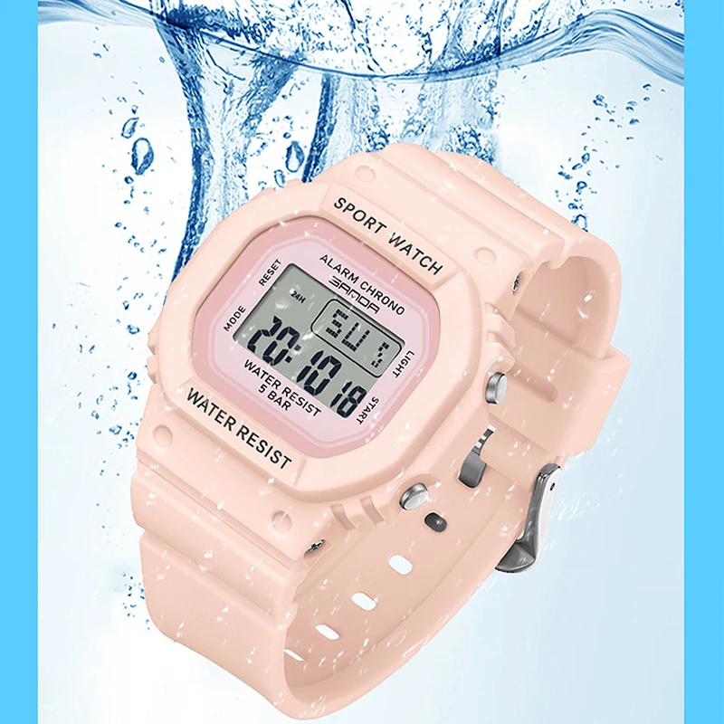 Uthai Ce143 Jeugd Vitaliteit Vierkant Multifunctioneel Kinderhorloge Mode Sport Waterdichte Kalender Student Elektronisch Horloge