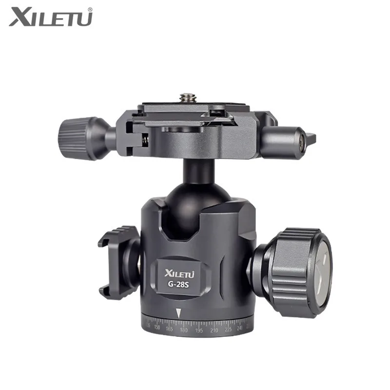 XILETU G-28S Double Panoramic Spherical Tripod Head with Quick Release Plate Cold Shoe Mouth Camera Photography Accessories