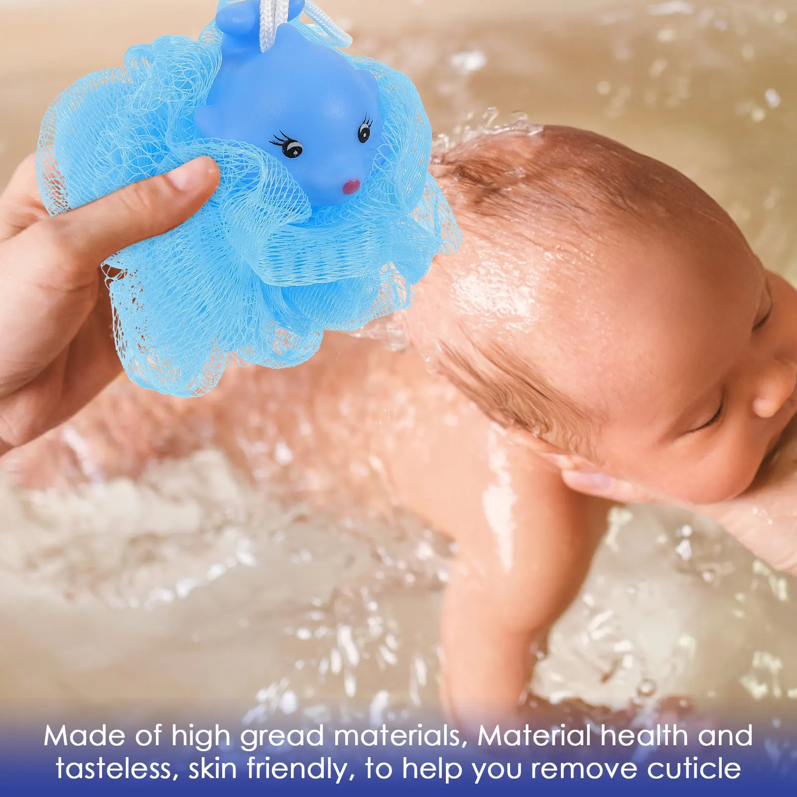 

Kids Bath Sponge Animal Shaped Shower Ball Soft Mesh Exfoliating Bath Scrubber for Toddlers Infants Rich Lather Quick Dry