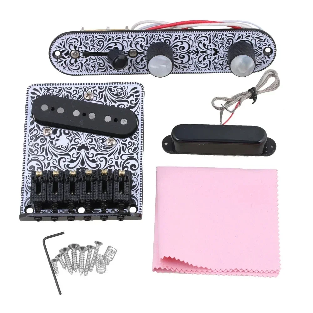 1pc Electric Guitar Pickup Carving Bridge with 3 Way Switch Control Plate set Guitar Parts & Accessories