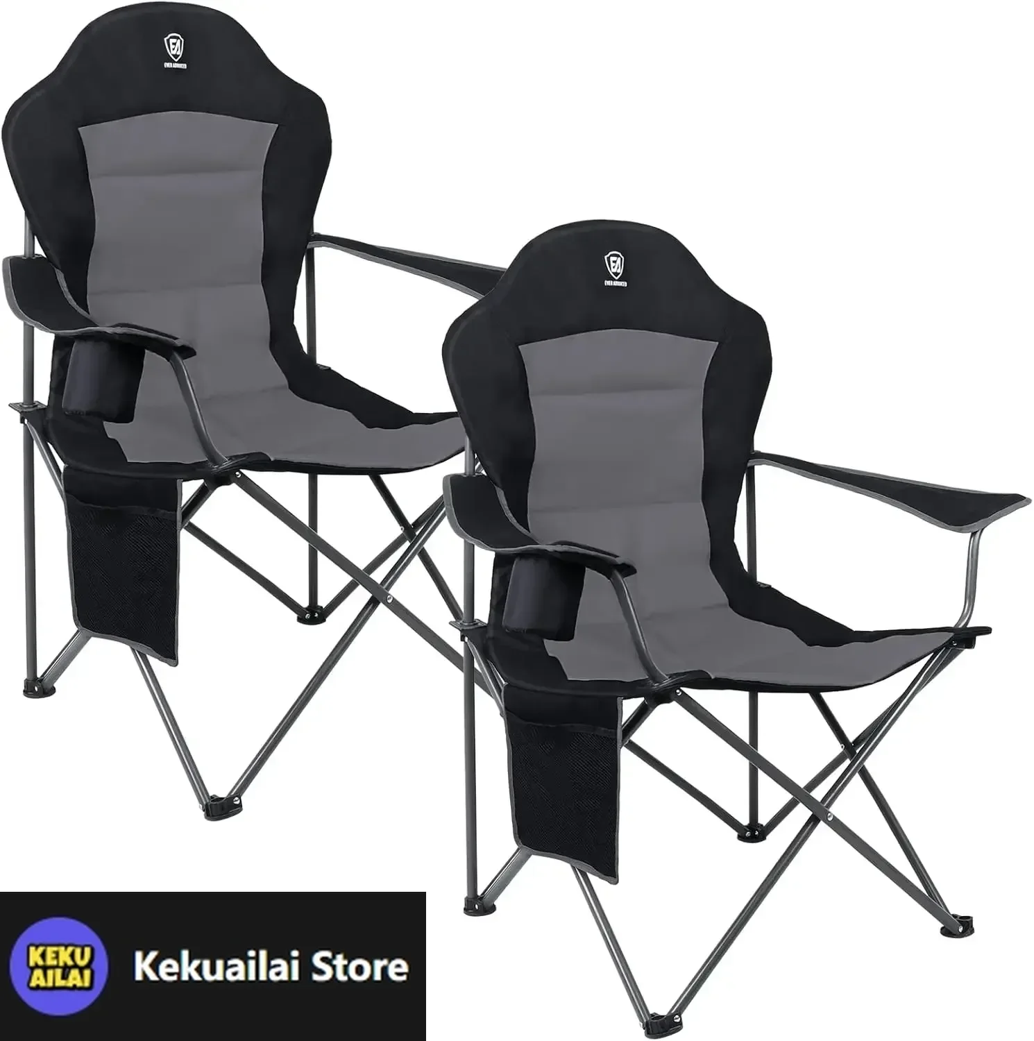 

Folding Camping Chair for Outside High Back Padded Oversized Lawn Chairs Folding Lightweight Sturdy Steel Portable Outdoor Camp