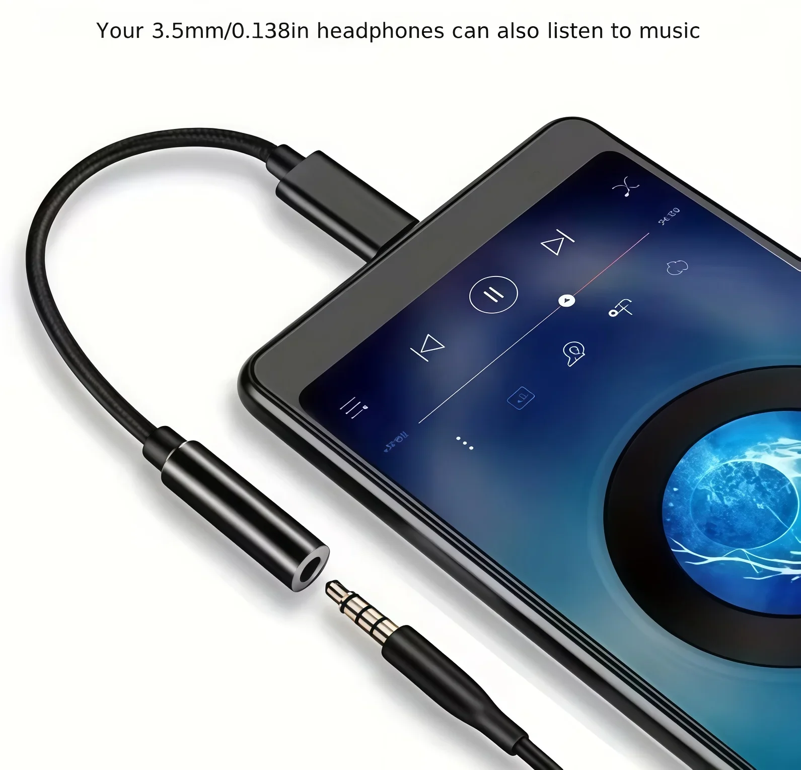 USBC to 3.5mm Audio Dongle Cable Headphone Jack Adapter Observatory Star Gazing Music Relax Night Sky