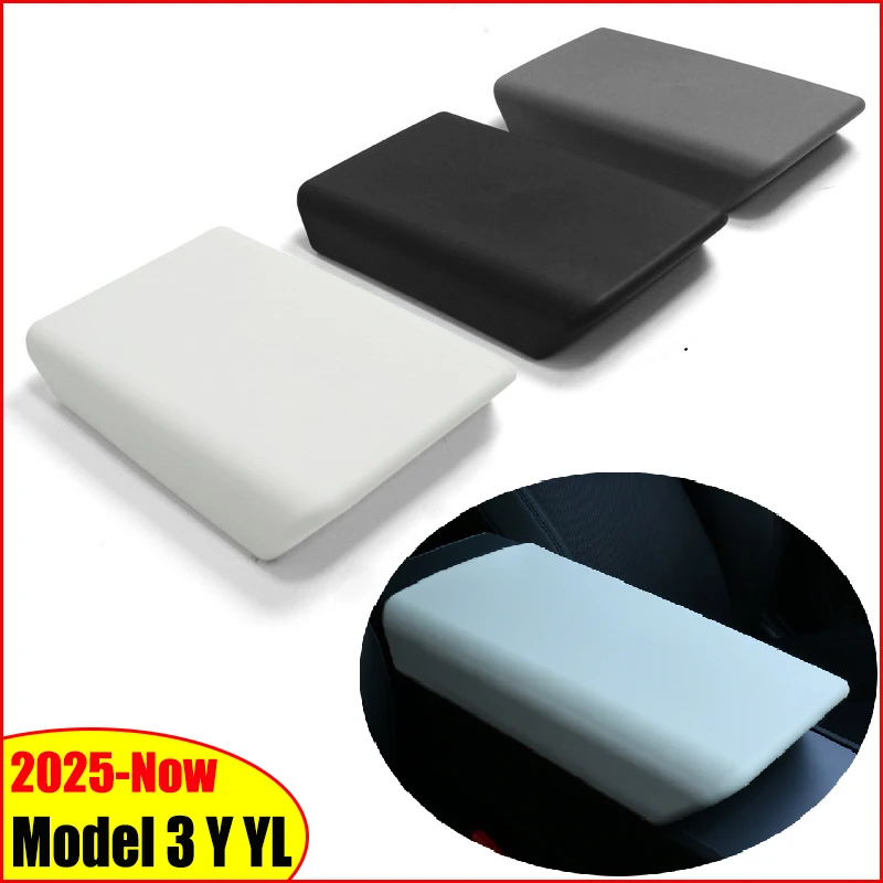 For Tesla Model 3 Y YL Juniper Highland 2025 2026 Armrest Box Center Console Protect Cushion TPE Arm Rest Pad Cover Accessories