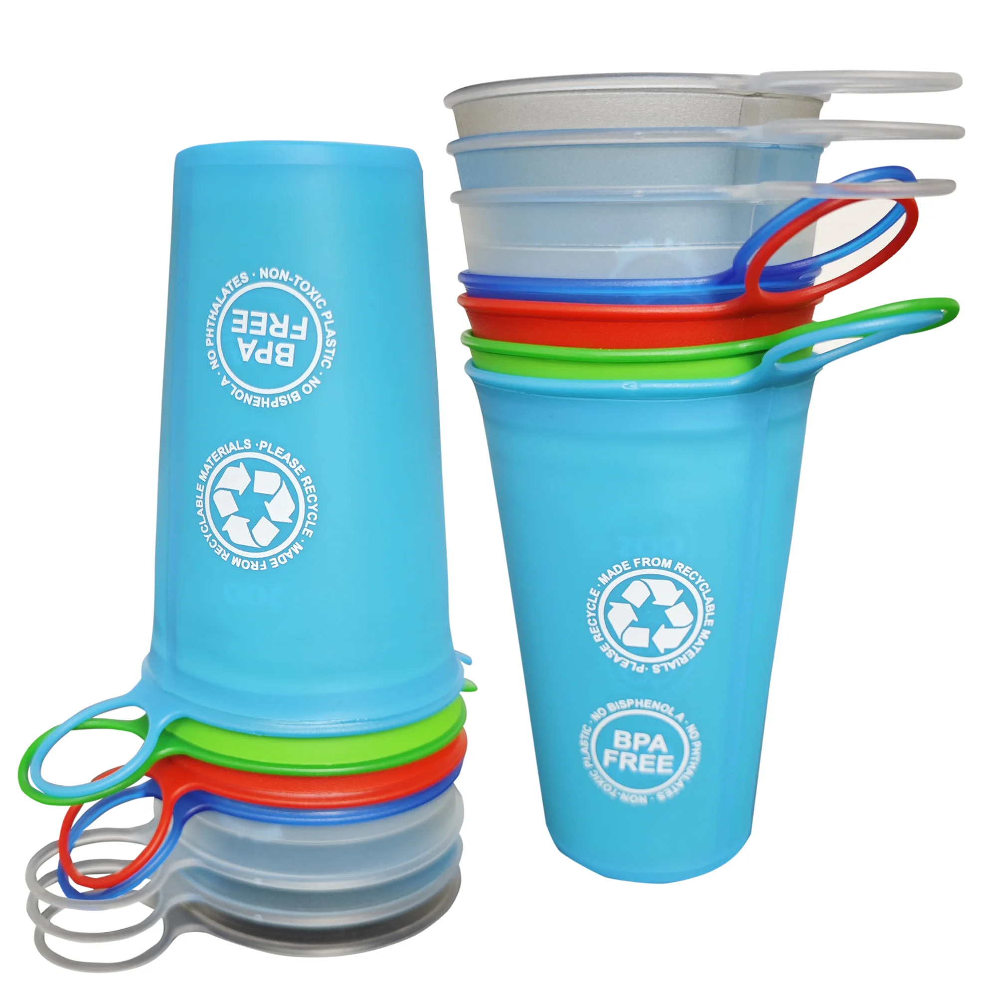 Bottiglia d'acqua da escursionismo colorata da 200 ml Tazza per bevande pieghevole morbida portatile Tazza per bere all'aperto riutilizzabile per la corsa con lo zaino in spalla