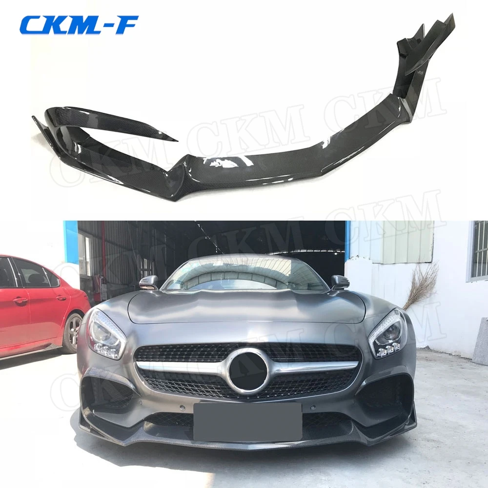 

Carbon Fiber Front Bumper Lip Spoiler Splitters Flaps For Mercedes Benz AMG GT AMG GTS AMG GTR Coupe FRP Front Chin Spoiler