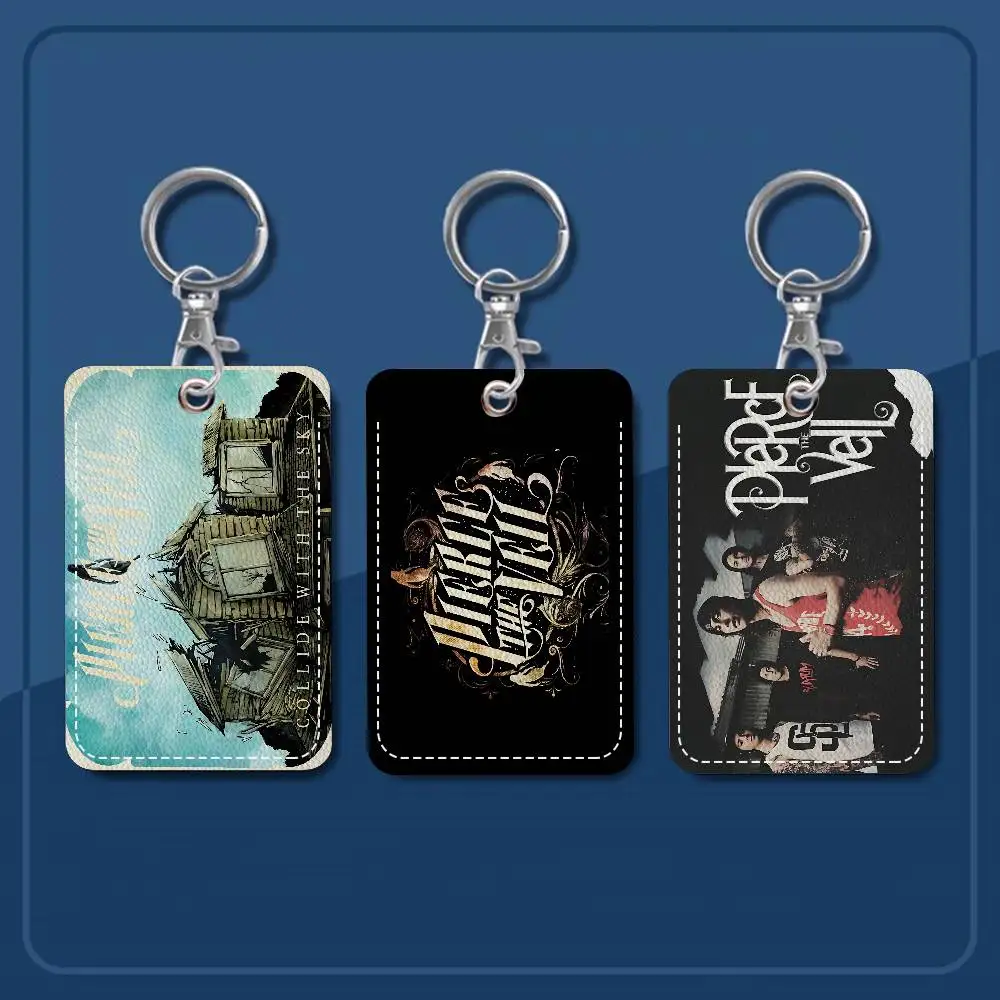 Classic Band P-Pierce T-The V-Veil 1Pc Access Card Case Leather Card Holder Keychain Key Ring Door Access Tags ID Card
