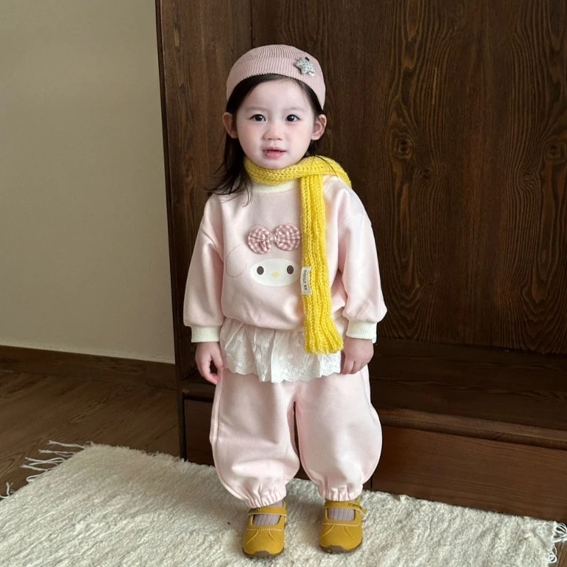 

Kawaii My Melody Sanrio Children Cute Cartoon Long Sleeve Hoodie Warm Comfortable Sportswear Students Trousers Gift for Kids