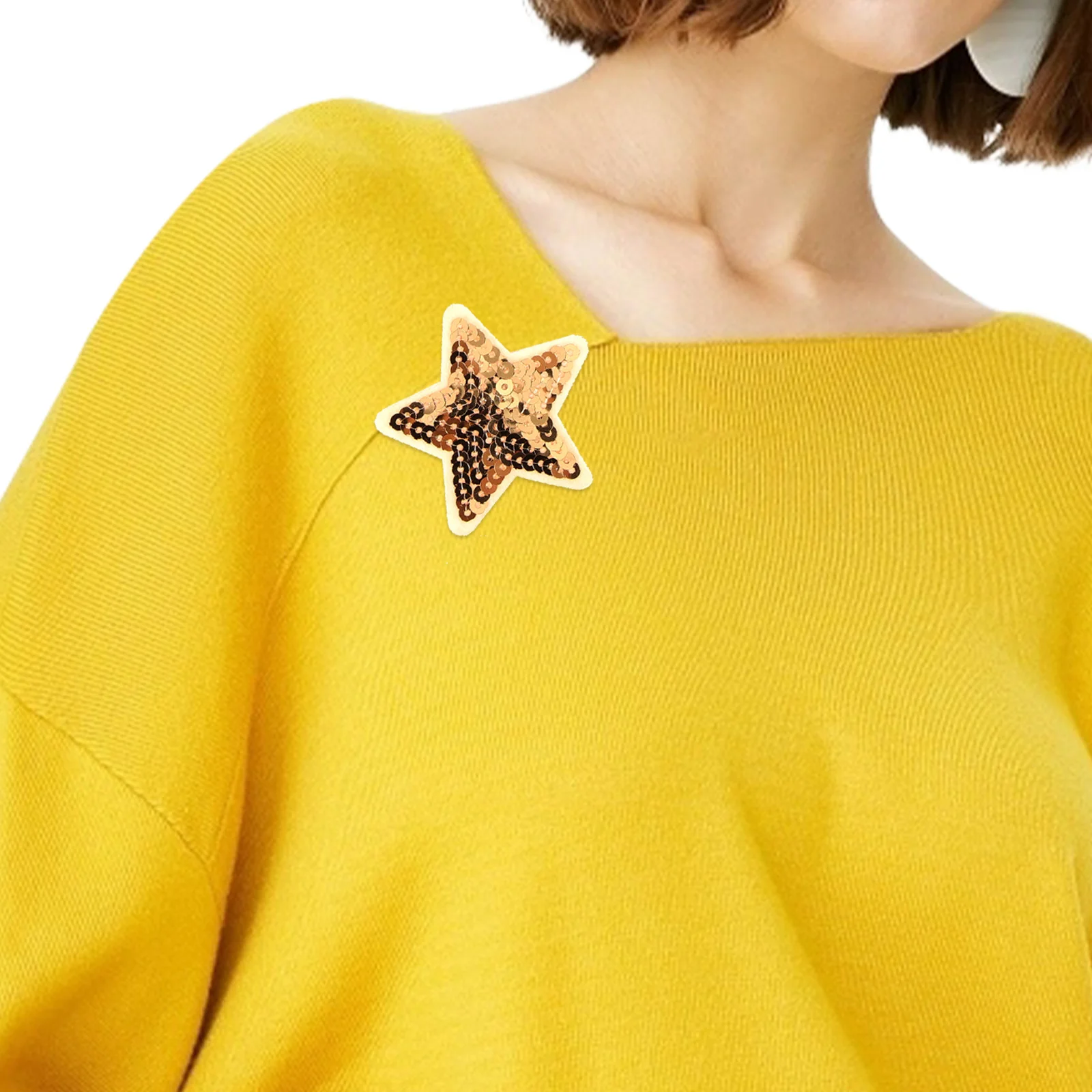 

9Pcs Exquisite Star Shaped Applique Patches Self-Adhesive Sequins for Clothes Hats Backpacks DIY Sew on Crafts