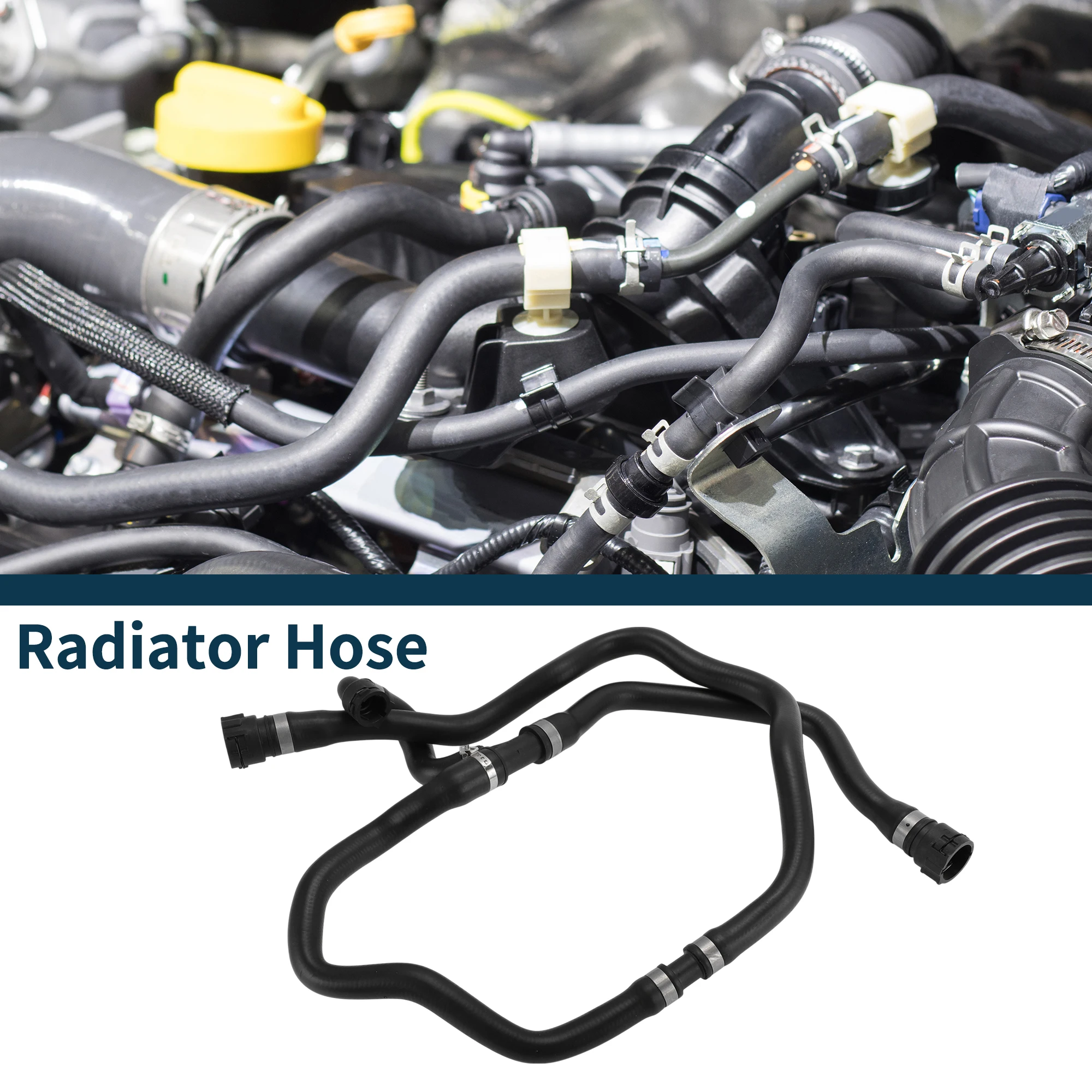 Motoforti Manguera de radiador Manguera de calentador No.17127524841 para BMW Serie 7 03-08 Tubo de refrigerante de goma Negro 1 pieza