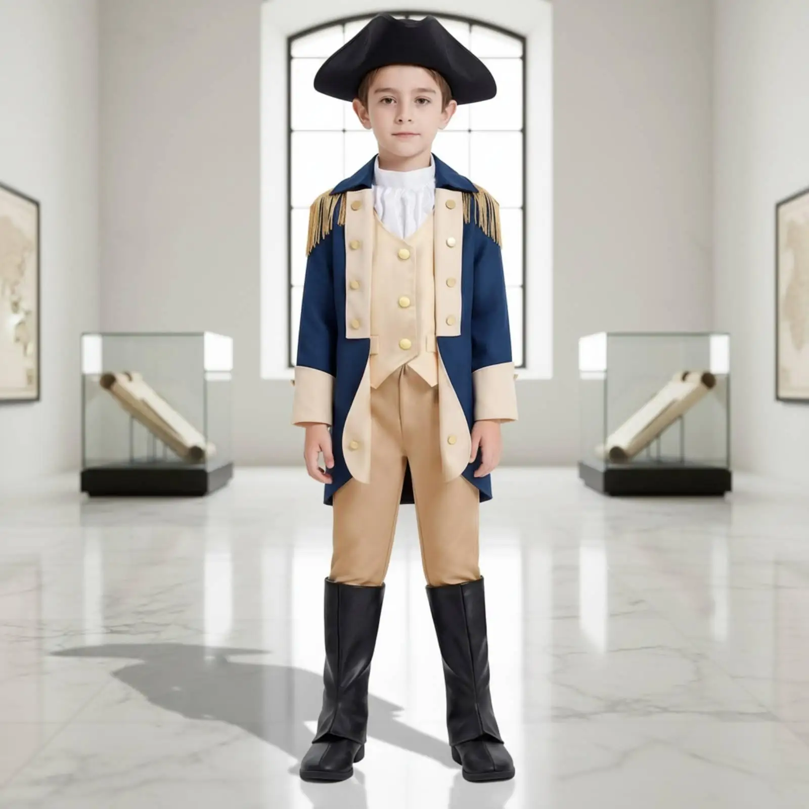 kids-revolutionary-war-outfit-blue-frock-coat-tan-pants-with-fringe-details-for-carnival-show
