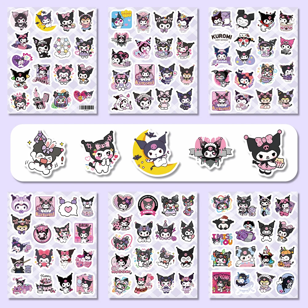 

10/30/50/100pcs Cartoon Kuromi Stickers for Kids Cute Sanrio Anime Decals Decoration Suitcase Notebook Phone Classic Toy Sticker