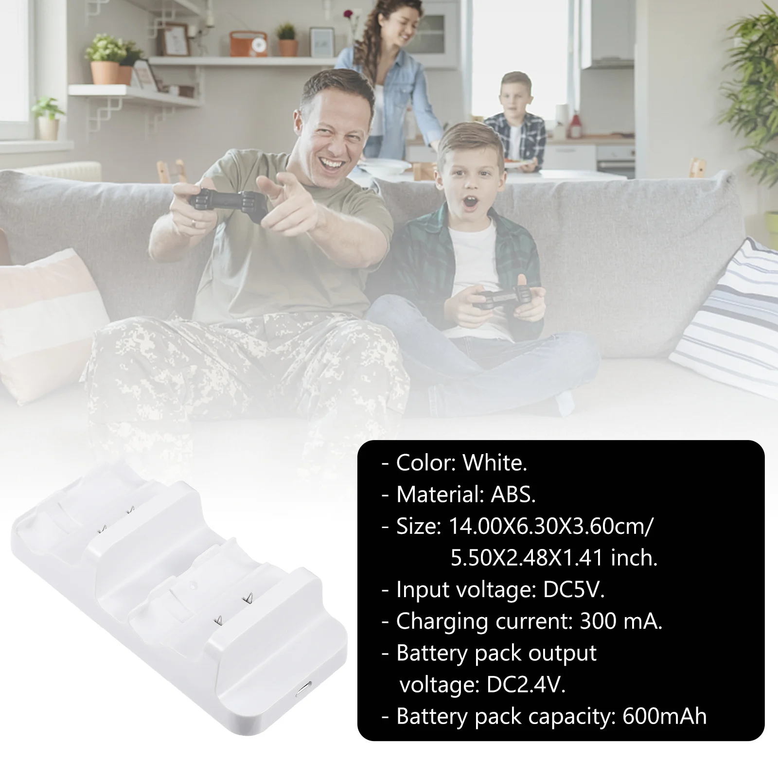 1 مجموعة 1 مجموعة تحكم قاعدة شحن مزدوجة للوحة ألعاب بلاستيكية حزمة الأزرق Led Abs محطة شحن مزدوجة اللعبة