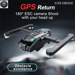 2024 New S188 Brushless Drone GPS Return HD Dual Camera Drones Optical Flow Positioning  Obstacle Avoidance Dron Toys 2000M