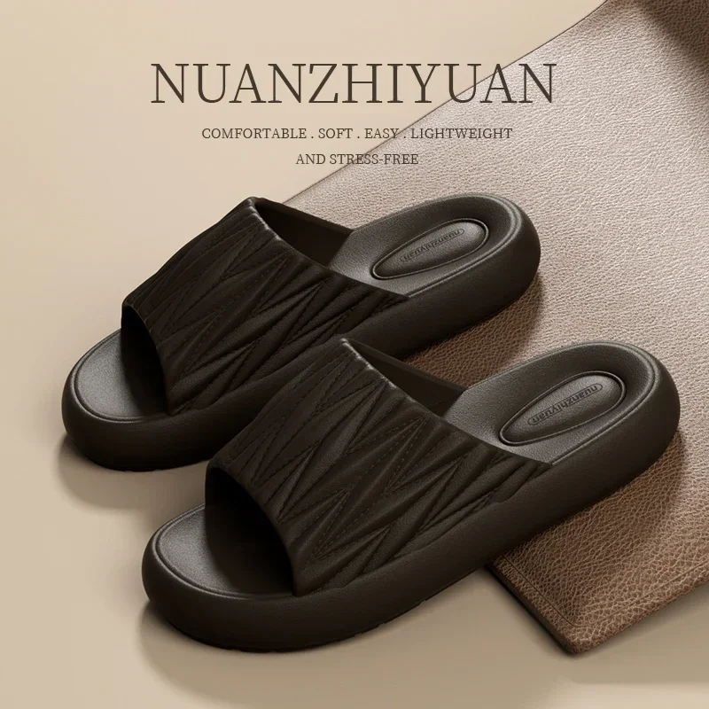 

Мужские летние противоскользящие плиссированные тапочки из ЭВА, женские легкие мягкие сандалии для ванной комнаты, пара унисекс, домашняя удобная домашняя обувь