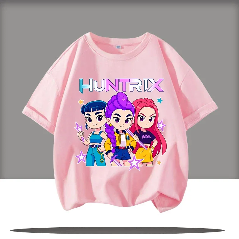 

2026 Anime KPop Demon Hunters Saja Boys T-shirt Tops Fashion Kids Clothes K-Pop Demon Hunters Short Sleeve Fans Gift T-shirt