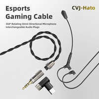 CVJ Hato Detachable Boom Microphone Earphone Cable for IEM Audio Pickup Gaming  Esports Livestreaming With mic For TRN KZ