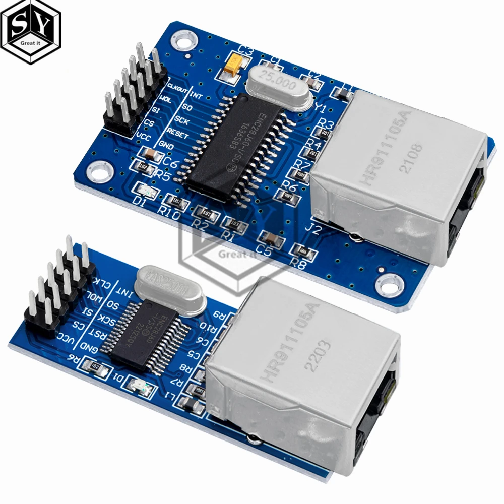 1 buah ENC28J60 Modul Jaringan LAN Ethernet Port SPI untuk Arduino 51LPC AVR ARM PIC