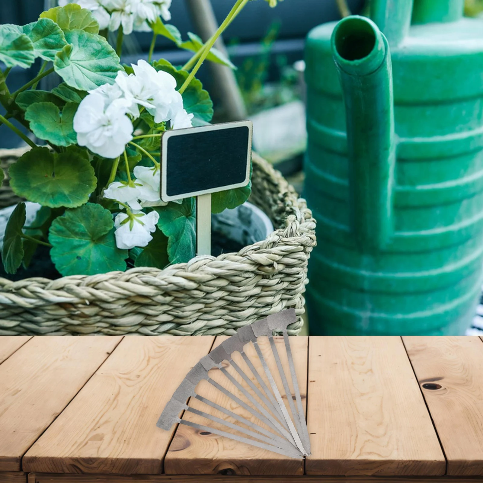

Weatherproof Stainless Steel Plant Markers 10 Piece Labels with Marker Pen for Easy Customization of Your Garden