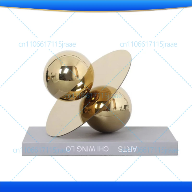 Stainless Steel Golden Ball Abstract Crafts Desk Decoration Sphericity Geometric Artwork Ornaments Room Aesthetics Decor