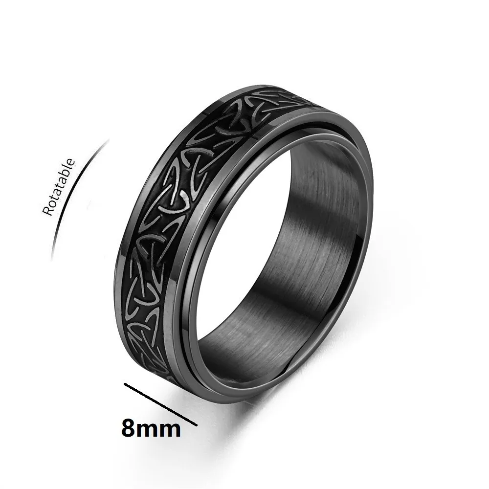 Viking Keltischer Knoten Rune Ringe Für Männer Rotierenden Edelstahl Anti Stress Angst Relife Spinning Ring Anillo Antiestres